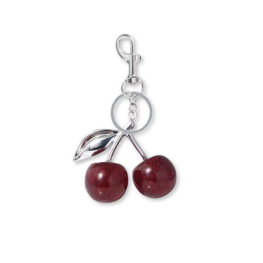 Silver cherry charm